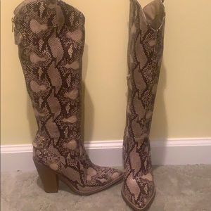 Snake pattern boots
